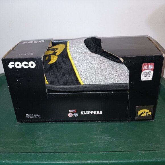 NEW Men's FOCO Iowa Hawkeyes Cup Sole Slippers X Large 13-14 - Picture 3 of 6